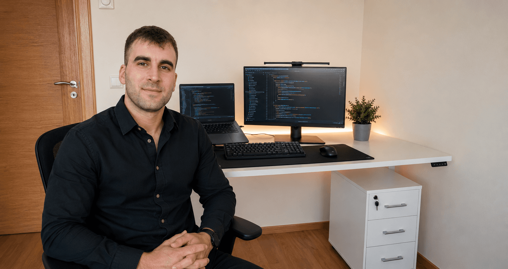 David Misa, fundador de Misa Solutions, trabajando en una automatización
